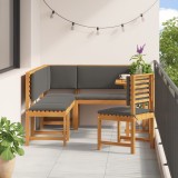 Gossi set mobilier de gradina cu perne, 6 piese, lemn masiv de acacia