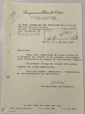 Giangiacomo Feltrinelli - document vechi - semnatura olografa foto