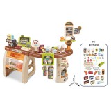 Supermarket pentru copii, 52 piese, sunete si lumini, casa de marcat, bani falsi, espressor, multicolor