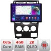 Navigatie Ford Mondeo 2004-2007 Qled 2K Octa Core 4+64 LTE 4G DSP Wifi 5Ghz android auto carplay radio gps internet kit-mondeo2001+EDT-E413-2K CarStor