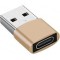 Adaptor mini USB tip C la USB, viteza rapida de transfer - Gri, auriu