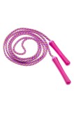 Coarda de sarit pentru copii cu manere din plastic roz,
