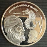 ROMANIA MEDALIE ARGINT SERIA ,,ROMANI MARI&quot; DECEBAL*87-106*/ CU CERTIFICAT, LIVRARE IN CAPSULA ACRILICA