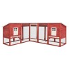Cusca Iepuri vidaXL Exterior, Spatiu Joaca, Lemn Brad, Rosu/Alb 250x192x105cm, Rezistenta Apa