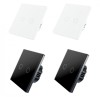Set 4 Intrerupatoare duble cu touch Brius&trade;, nul, sticla securizata, ignifug, indicator LED noapte/zi, rezistent la zgarieturi si anti-amprente, ideal