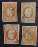 Romania 1868 - Lot Carol l cu Favoriti 2 bani, Stampilat