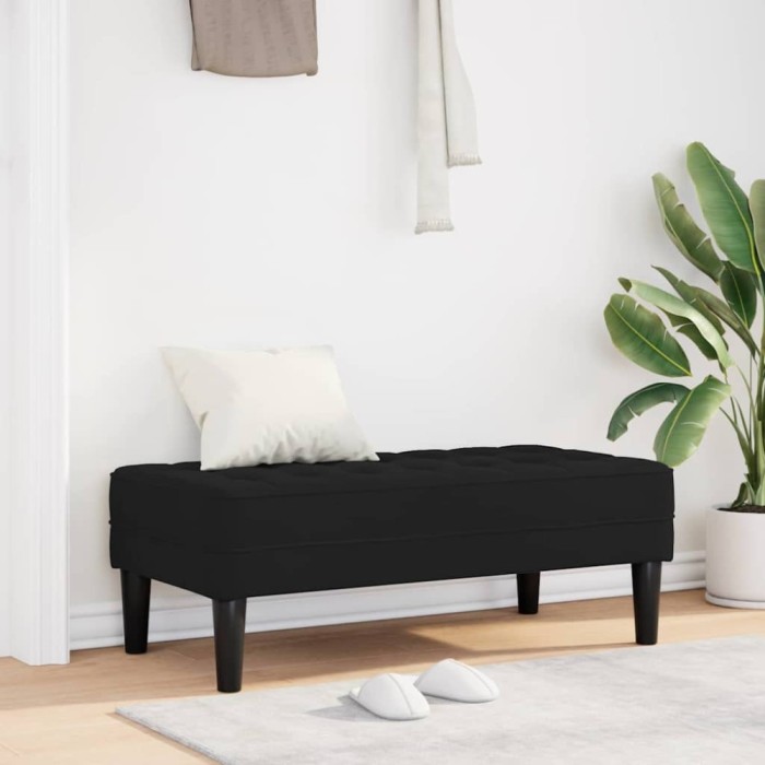vidaXL Bancă Negru 113 x 57 x 39 cm Catifea