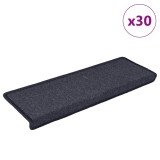 Cumpara ieftin Covorase pentru scari, 30 buc., 65x21x4 cm, gri inchis si albastru, margini dreptunghiulare