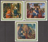 NIUE 1978 PICTURA CRACIUN DURER ( 3 colite de lux dantelate ) MNH