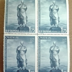 TIMBRE ROMANIA MNH LP440/1957 2000 de ani de la nasterea lui Ovidiu bl.4 timbre
