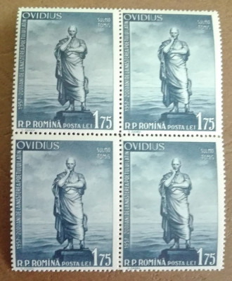TIMBRE ROMANIA MNH LP440/1957 2000 de ani de la nasterea lui Ovidiu bl.4 timbre foto