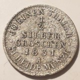 Germania Prusia 1/2 groschen 1831 A/Berlin argint William lll, Europa