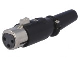 Mufă XLR 3-Pin Mamă pe Cablu Aurit