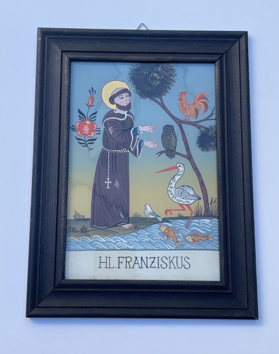 Pictura in ulei pe sticla, Sf&acirc;ntul Francisc