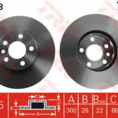 Disc frana VW TRANSPORTER IV bus (70XB, 70XC, 7DB, 7DW, 7DK) (1990 - 2003) TRW DF4323