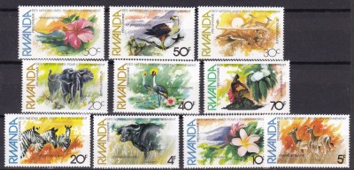 Rwanda 1982 fauna flori MI 1196-1205 MNH foto