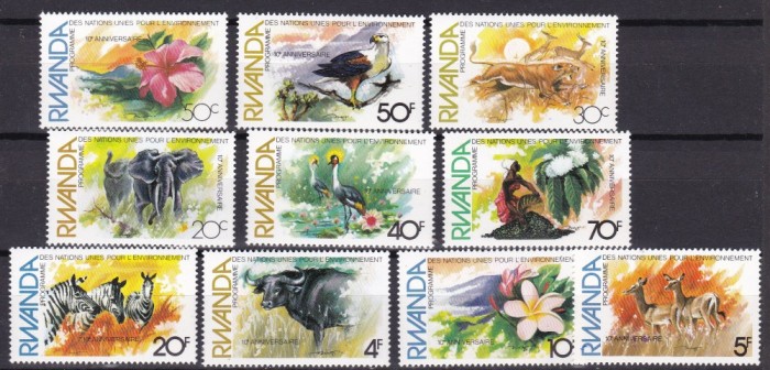 Rwanda 1982 fauna flori MI 1196-1205 MNH