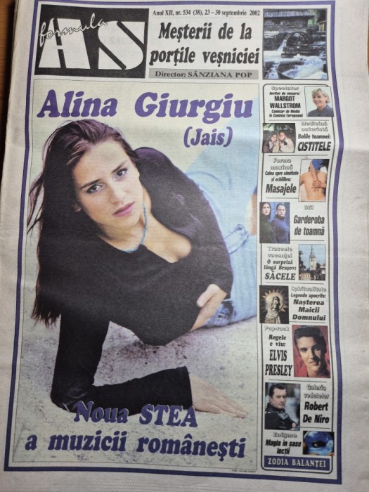 ziarul formula as 23 - 30 septembrie 2002 - alina giurgiu , formatia iris - 25 de ani de scena , trupa jais,rodica mandache