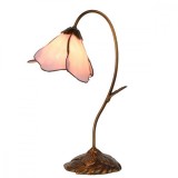Cumpara ieftin Veioza cu baza din polirasina maro si abajur din sticla Tiffany 30x20x48 cm