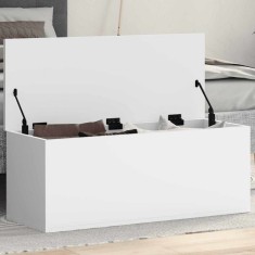 vidaXL Cutie de depozitare, alb, 90x35x35 cm, lemn prelucrat 840681