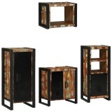 Cumpara ieftin Set de mobilier pentru baie 4 buc. Multicolor si negru