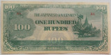 Bancnota OCUPATIE JAPONEZA IN BURMA - 100 RUPII, anul 1944 *cod 136 = A.UNC!