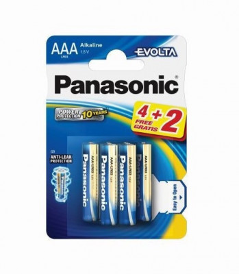 Baterie Panasonic Evolta AAA R3 1,5V alcalina LR03EGE/6BP set 6 buc. foto