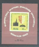 Poland 1963 Sport, imperf. sheet, MNH, fault AT.051, Nestampilat