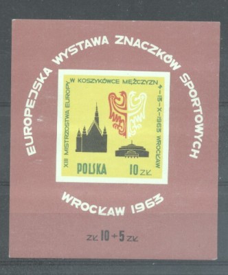 Poland 1963 Sport, imperf. sheet, MNH, fault AT.051 foto
