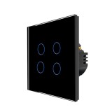 Cumpara ieftin Intrerupator touch cvadruplu din sticla neagra Luxion, 500W