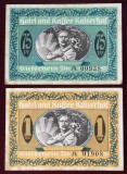 Germania lot 2 notgeld 75 pfennig + 1 mark 1922 M&Uuml;NSTER Hotel and Cafe Kaiserhof - RARE **