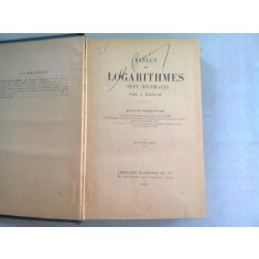 TABLES DE LOGARITHMES - J. DUPUIS