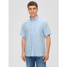 s.Oliver Camasa barbati cu maneca scurta din 100% in, Albastru deschis, S