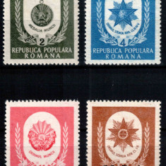 Romania 1952, LP 311, Ordine si medalii, supratipar, serie cu sarniera, MH*