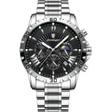 Ceas barbatesc Poedagar Cronograf Elegant Casual Calendar Indici Luminosi Otel