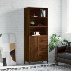 vidaXL Dulap inalt, stejar maro, 69,5x34x180 cm, lemn compozit foto