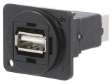 Adaptor USB A - USB B soclu, metal, USB 2.0, montare pe panou, CLIFF FT