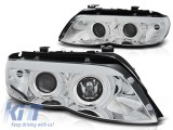 Kit de faruri tuning cu ochi de &icirc;nger CCFL si banda LED potrivit pentru BMW X5 E53 11.2003-2006, stanga si dreapta Performance AutoTuning