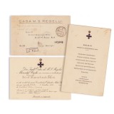 Felix Stamatiade, invitație la Masa Cavalerilor Ordinului &bdquo;Mihai Viteazul&rdquo; + meniu cu semnătura regelui Carol al II-lea, 1932