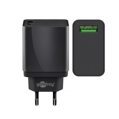 Incarcator de retea Goobay USB QC 3.0, 18 W, Negru foto