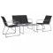 Gossi set mobilier de gradina, 4 piese, negru, otel si textil