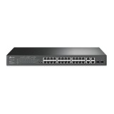 SWITCH SMART TP-Link 24 PORTURI POE+ 10/100M + 4 PORTURI 10/100/1000M, 2 sloturi Gigabit SFP , TP-LINK &quot;SL2428P&quot; (timbru verde 2 lei)