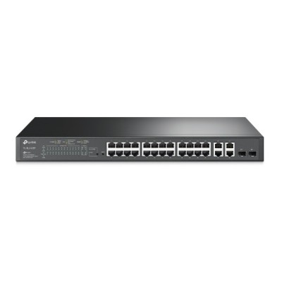 SWITCH SMART TP-Link 24 PORTURI POE+ 10/100M + 4 PORTURI 10/100/1000M, 2 sloturi Gigabit SFP , TP-LINK &amp;quot;SL2428P&amp;quot; (timbru verde 2 lei) foto