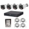 Sistem supraveghere IP Dahua, 4 camere 2MP Dual Light IR 30m, PoE, microfon, NVR 4 canale 16MP WizSense, PoE, HDD 500 GB, cabluri SafetyGuard Surveill