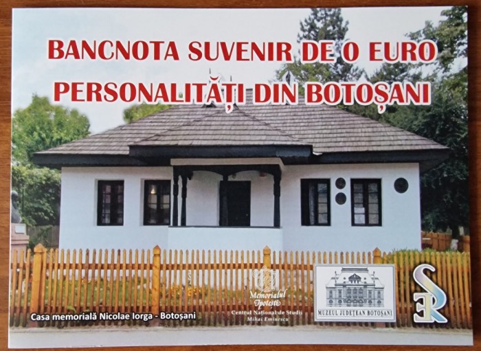 Bancnota suvenir de 0 euro: Personalități din Botoșani