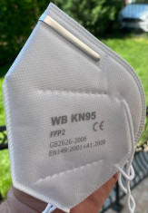 Set masca de protectie FFP2 KN95, alb, 5 straturi, 2 bucati , certificare CE foto