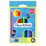 Set 12 creioane colorate Papermate Jumbo