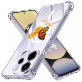 Husa antisoc pentru xiaomi redmi note 14 4g (standard) - airbag magsafe, col&Egrave;uri ranforsate- butterfly galben