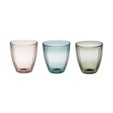 Set 3 pahare din sticla, 280 ml, Culori diferite, 8x9 cm, ATU-083724, Oem
