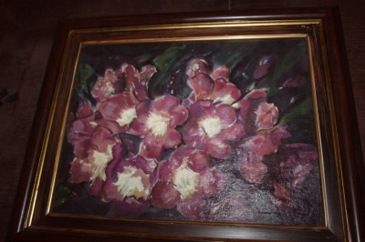 Galerie arta online tablou cu flori, pictura semnata datata, pictat in ulei foto